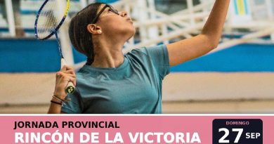 Rincón de la Victoria acogerá la 3ª Jornada del Circuito Provincial de Bádminton el 27 de septiembre
