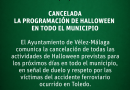 El Ayuntamiento de Vélez-Málaga cancela toda la programación de Halloween en el municipio en señal de duelo por el accidente ferroviario ocurrido en Toledo